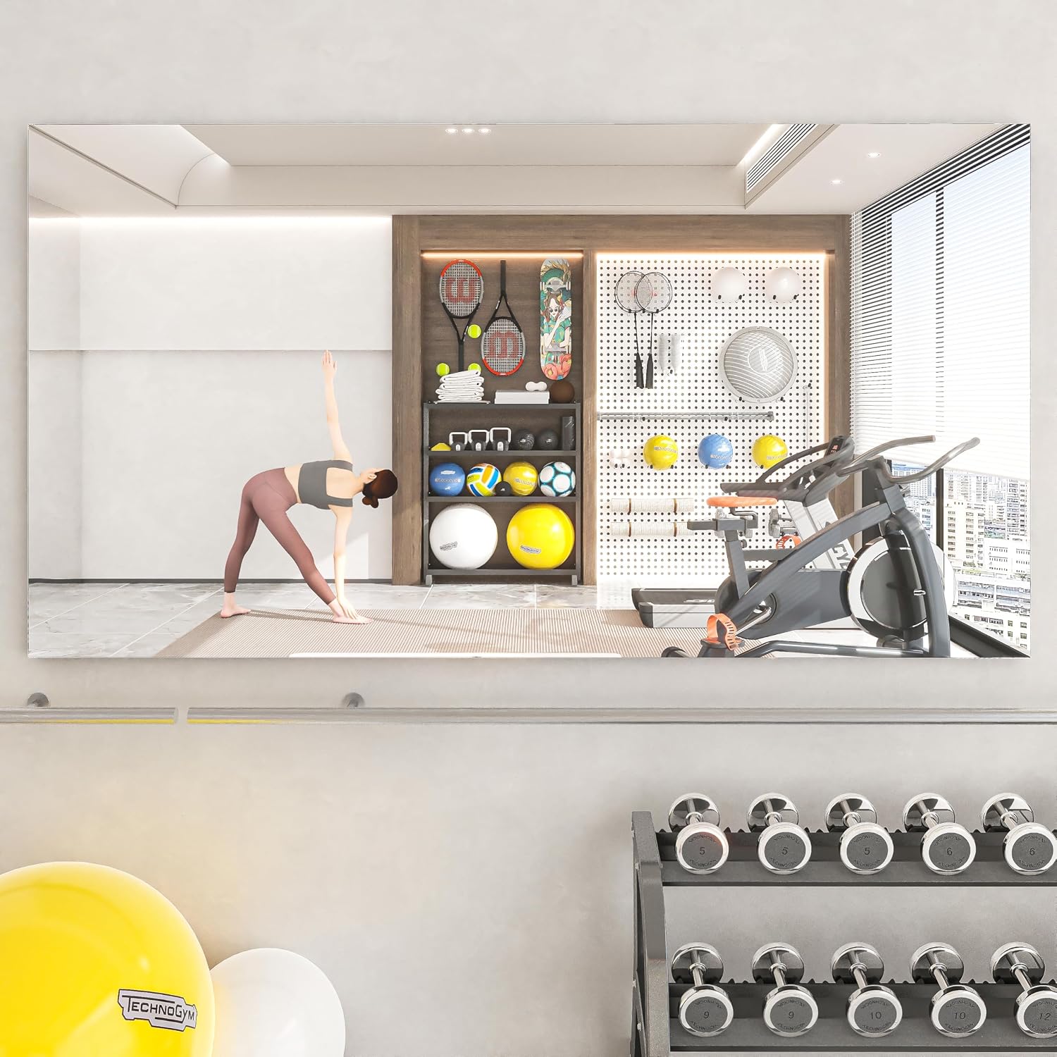 Hasipu Large Frameless Yoga Mirror KM-MIR-R