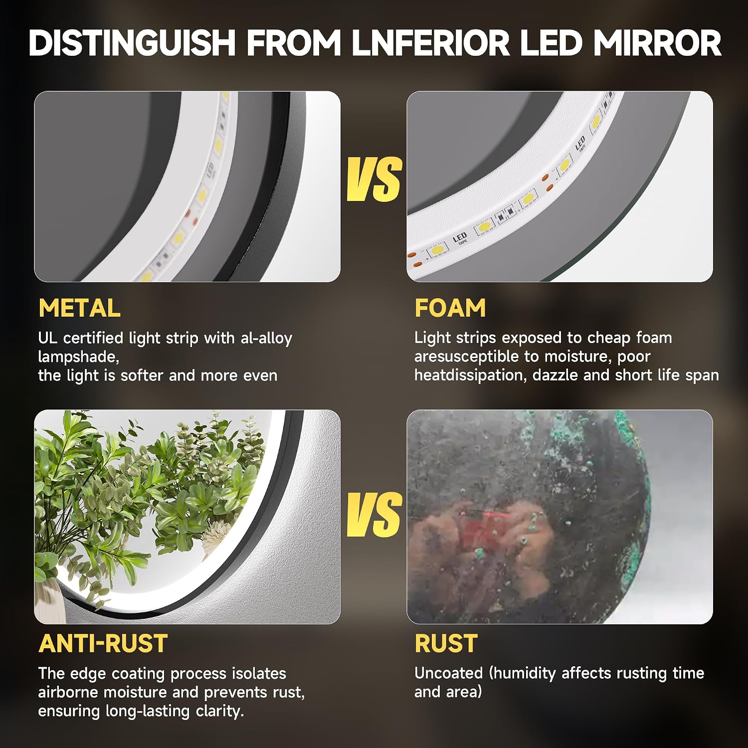 Hasipu LED Lrregular Mirrors with Light KM-BGZ