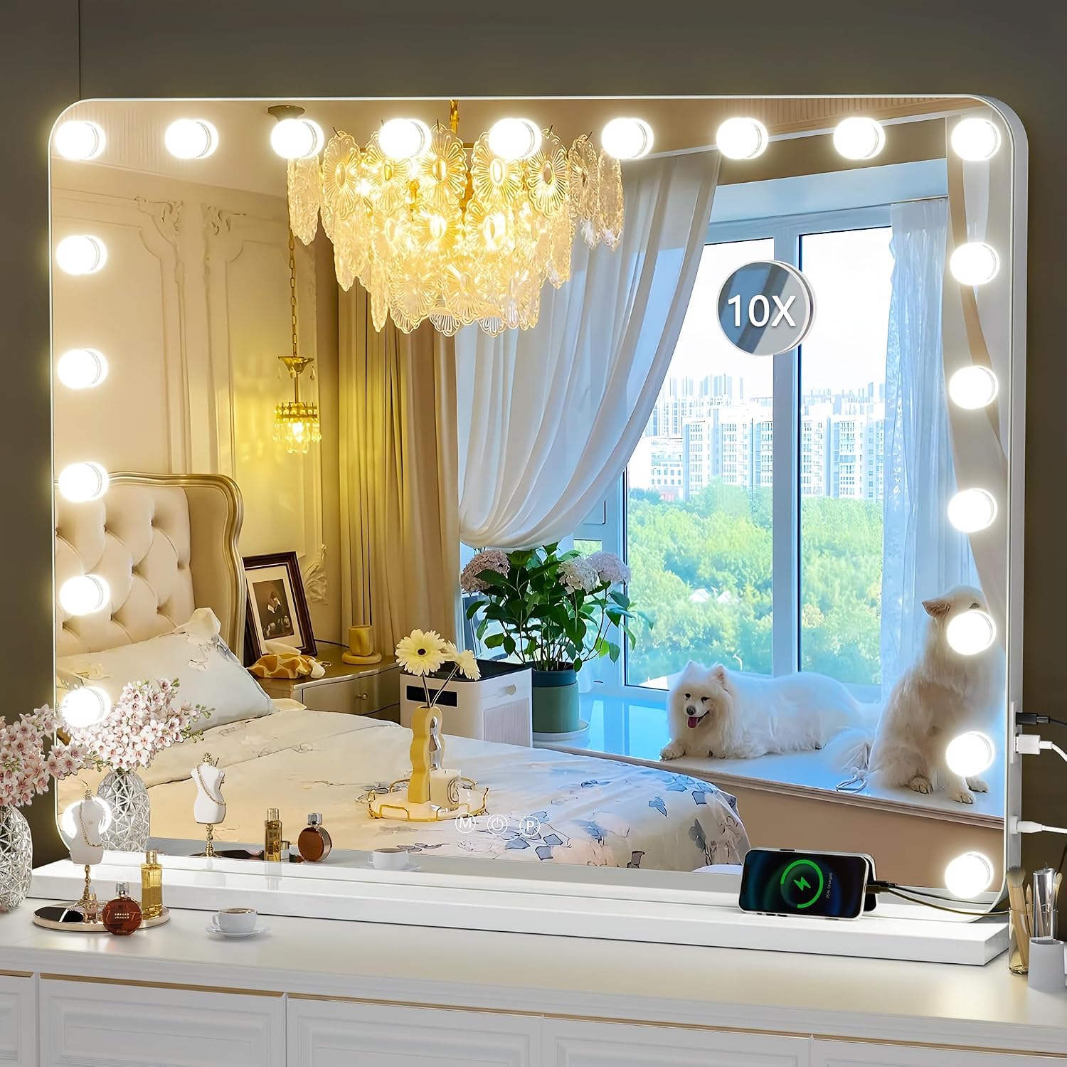 Hasipu Vanity Makeup Hollywood Mirror with 21 Dimmable Bulbs HA-KM-HLW1