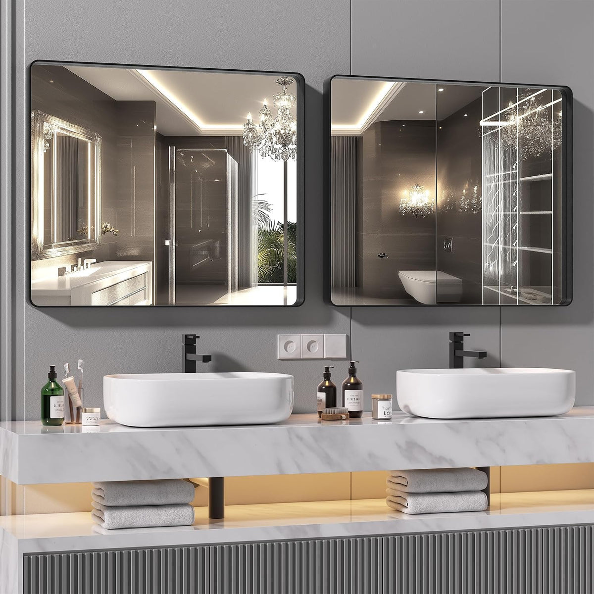Hasipu Bathroom Mirror with a Metal Frame KM-AAR