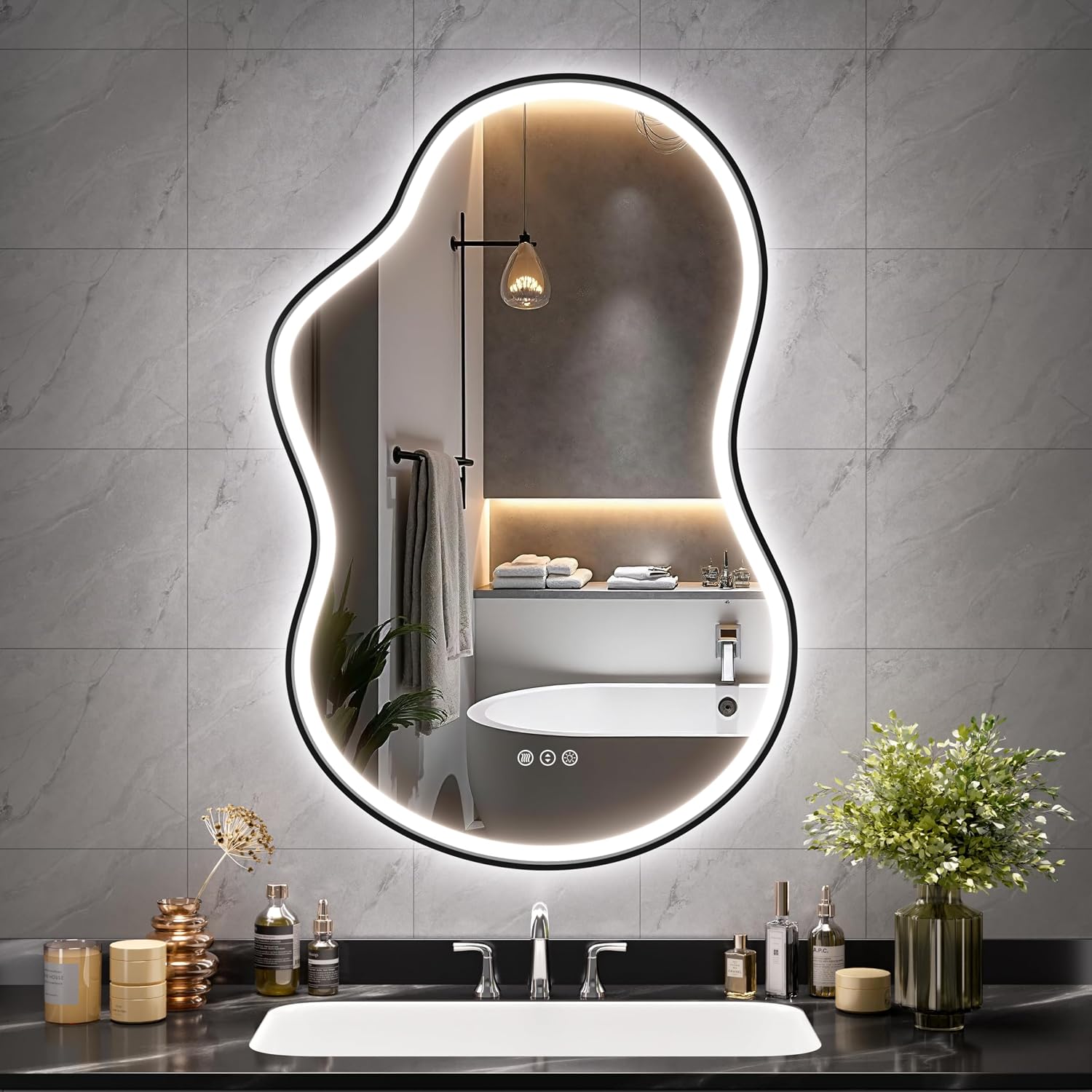 Hasipu LED Lrregular Mirrors with Light KM-BGZ