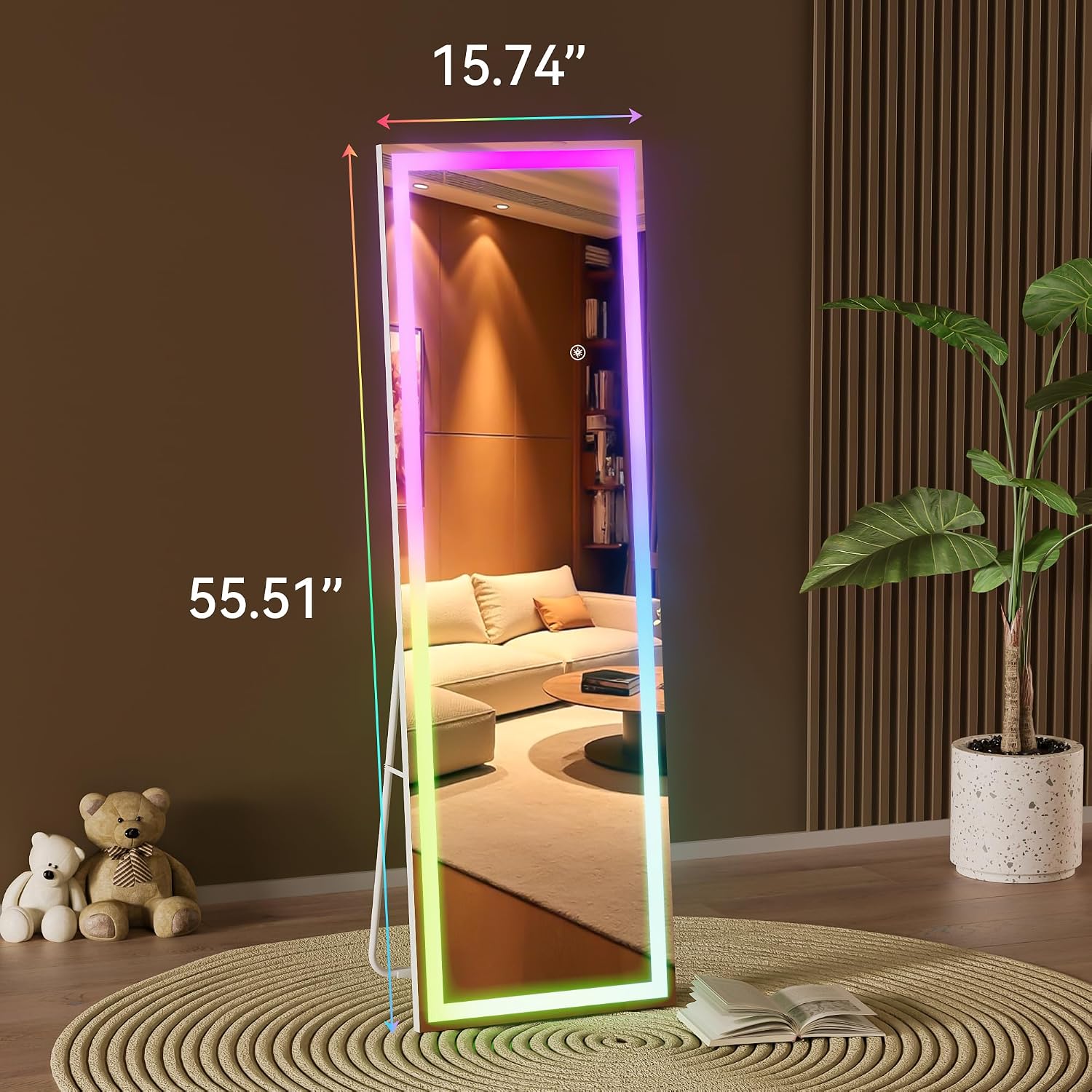 Hasipu LED Full Length Mirrors with Light and Bluetooth KM-RGB-LED