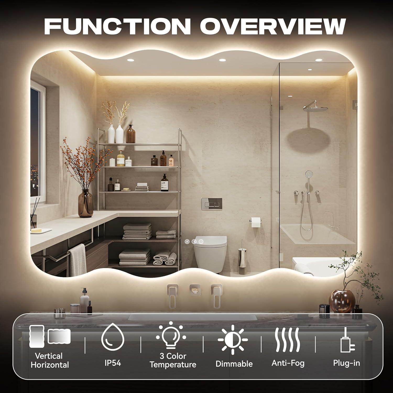 Hasipu Decorative Wall Mirror KM-QJ-WAVE