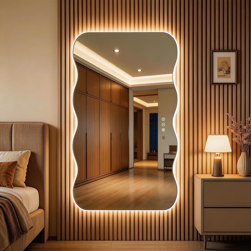 Hasipu Large Decorative Wall Mirror for Home Decor KM-QJ-WAVE