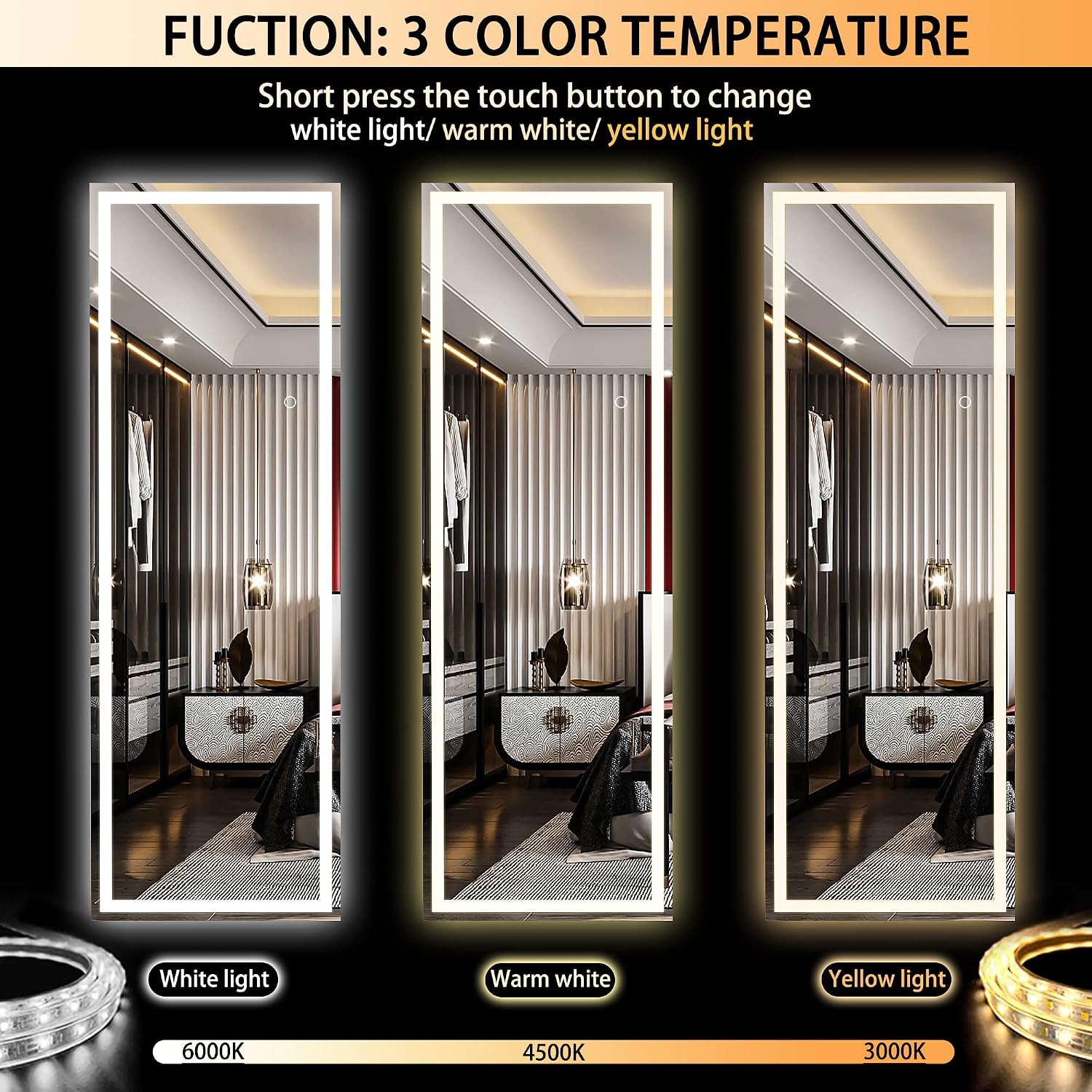 Hasipu LED Full Length Mirrors with Light KM-LED14140
