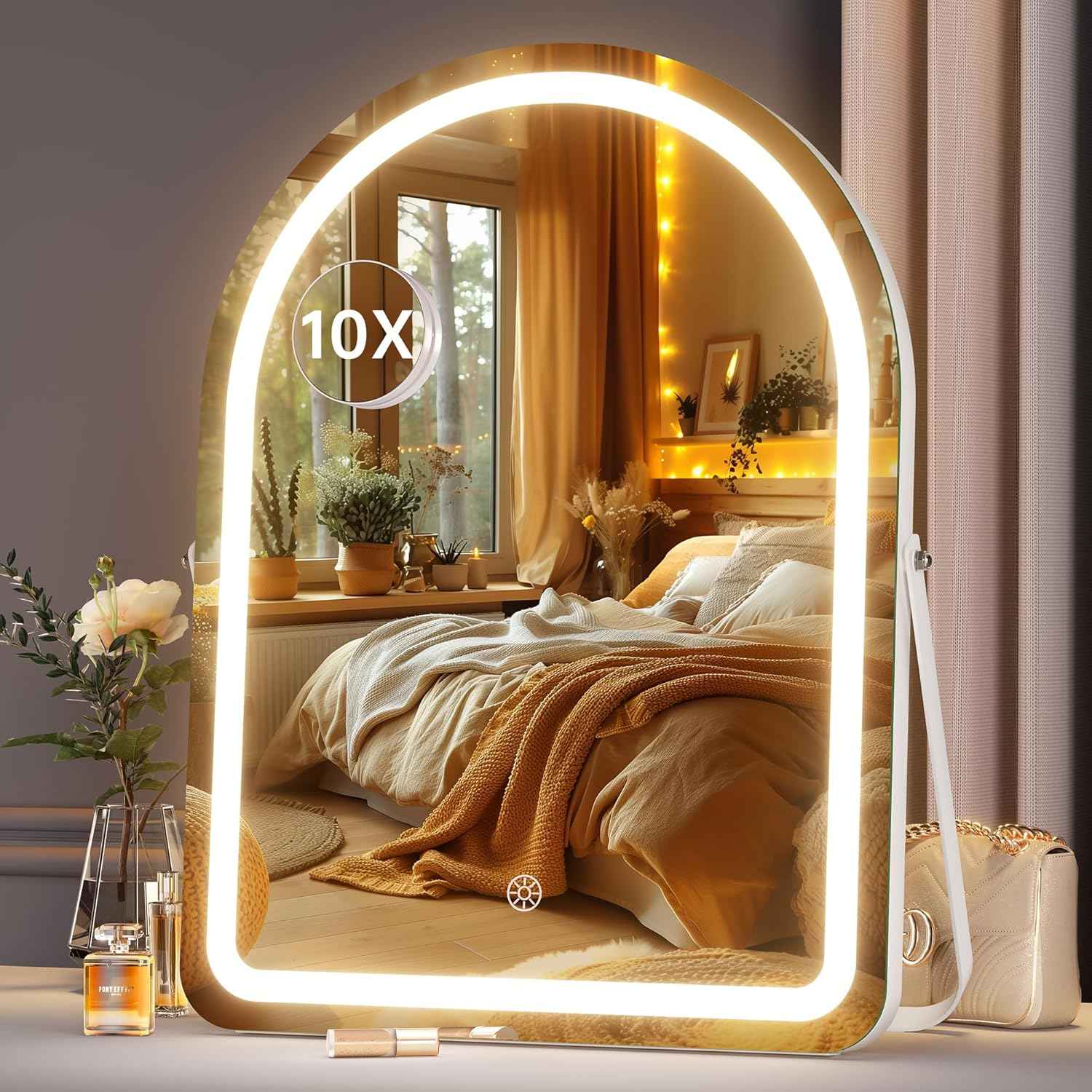 HAISPU Vanity Mirror with Light, Arched LED Makeup Mirror, Bluetooth