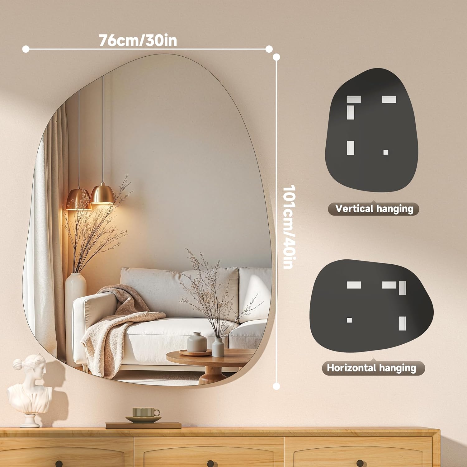 Hasipu Irregular and Frameless Mirrors KM-BGZ10176