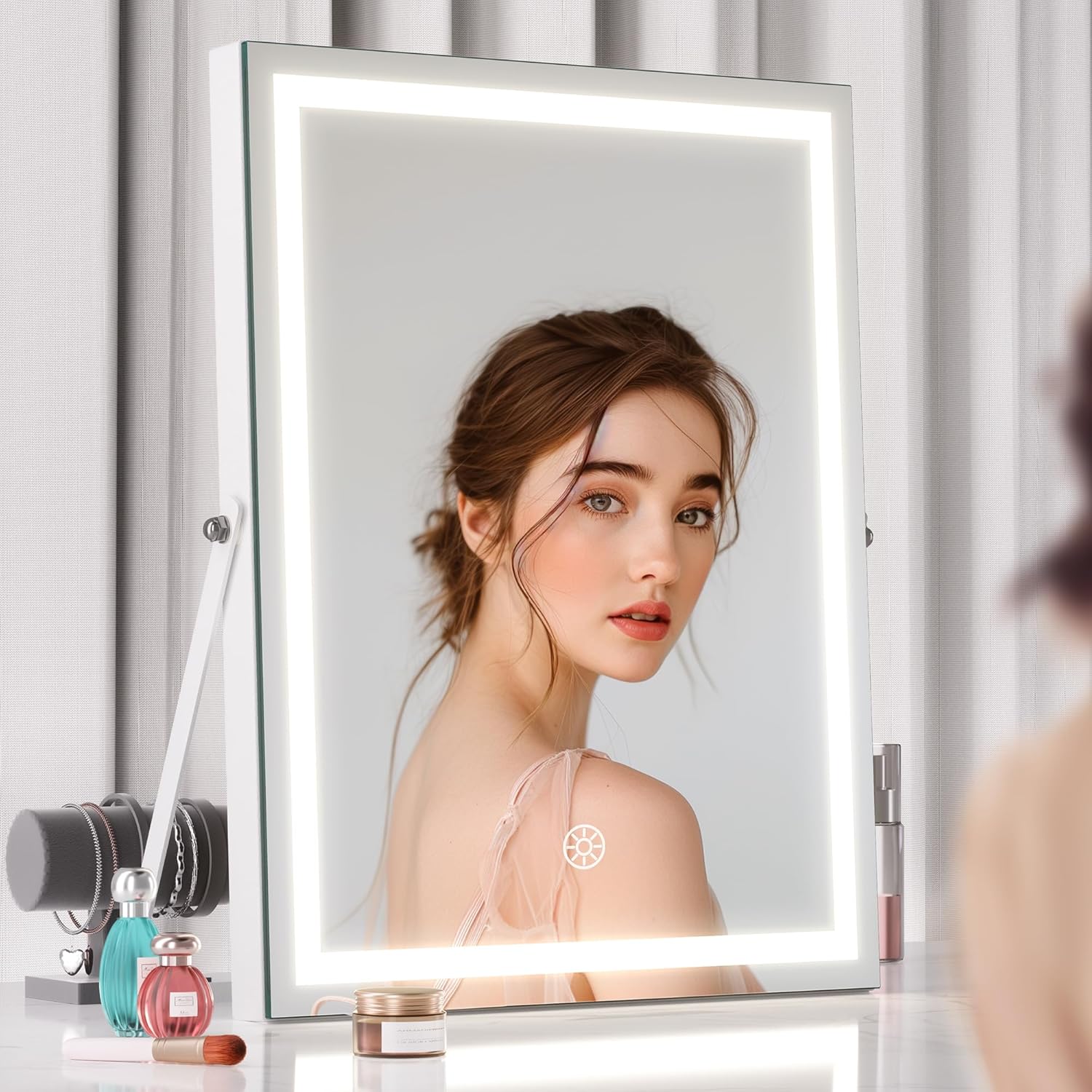 HASIPU Vanity Mirror with Light, LED Makeup Mirror, Bluetooth