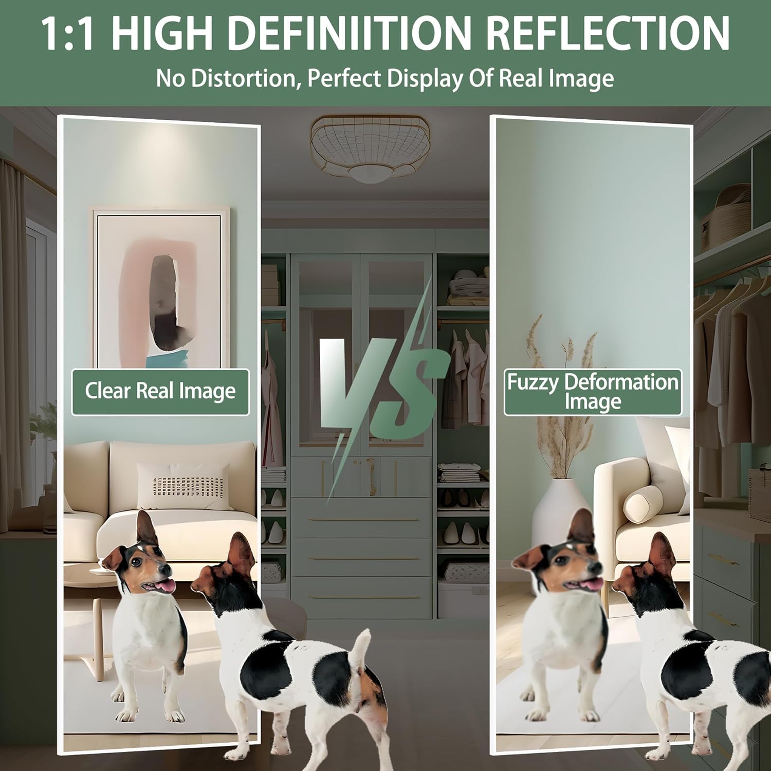 HASIPU Full Length, 51" x 16"  Full Body Door Mirror Wall Mirror