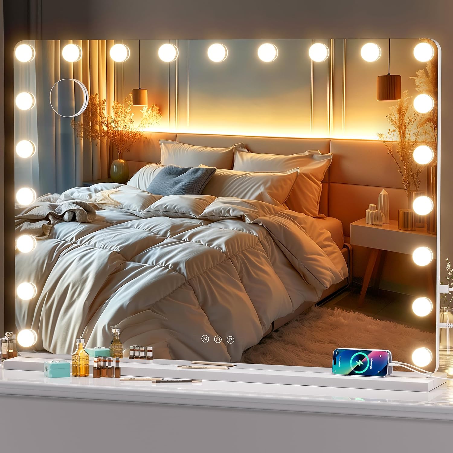 Hasipu Vanity Makeup Hollywood Mirror with 21 Dimmable Bulbs HA-KM-HLW1