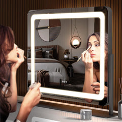 HASIPU Vanity Mirror, 24.2“ x 18.9” Round LED Makeup Mirror