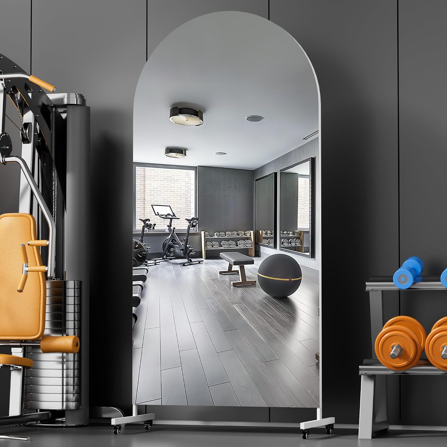 Hasipu Arched Full Length Mirror on Wheels KM-MOVE-A