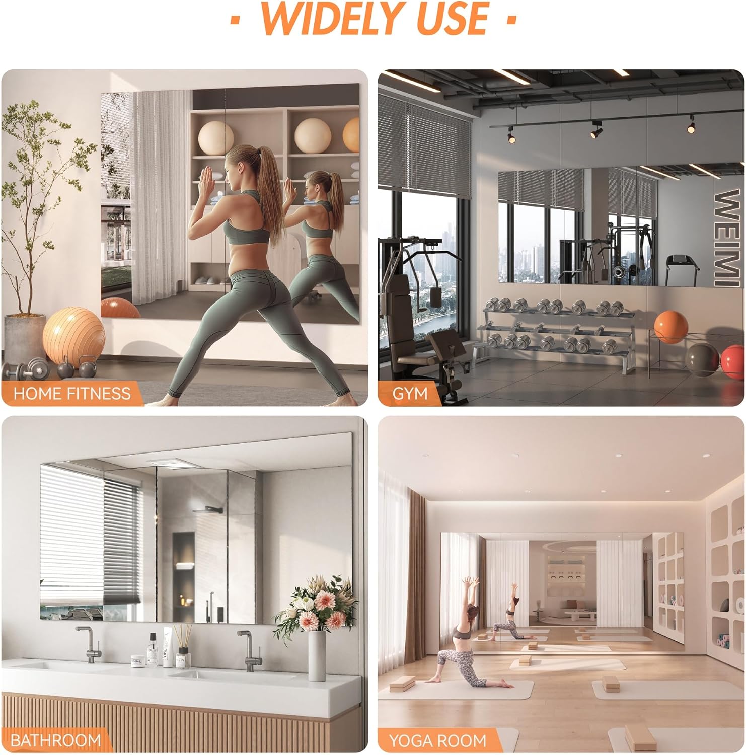 HASIPU Frameless Mirrors, Wall Mounted Mirror,Bathroom mirror