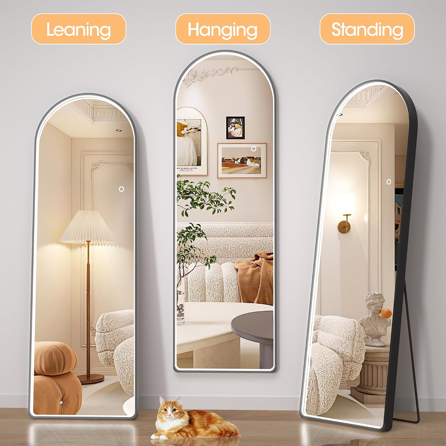 Hasipu Arch LED Full Length Mirrors with Light XX-LDGXCG