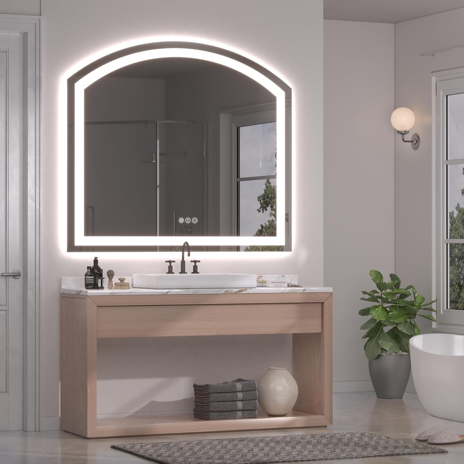 Hasipu Arch LED Bathroom Mirrors with Light KM-SXYS