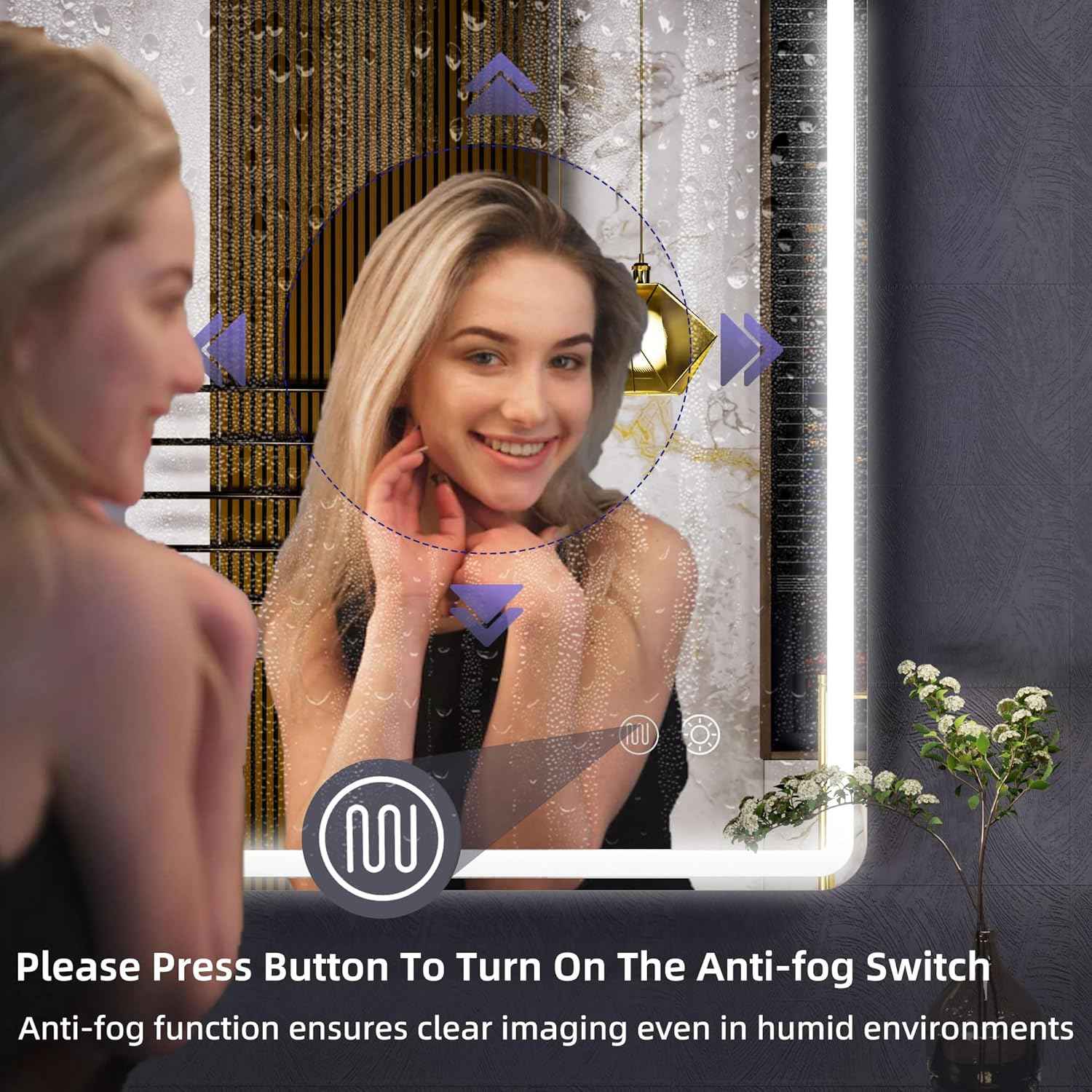 HASIPU Bathroom Mirror, LED Bathroom Mirror Lighted Mirror