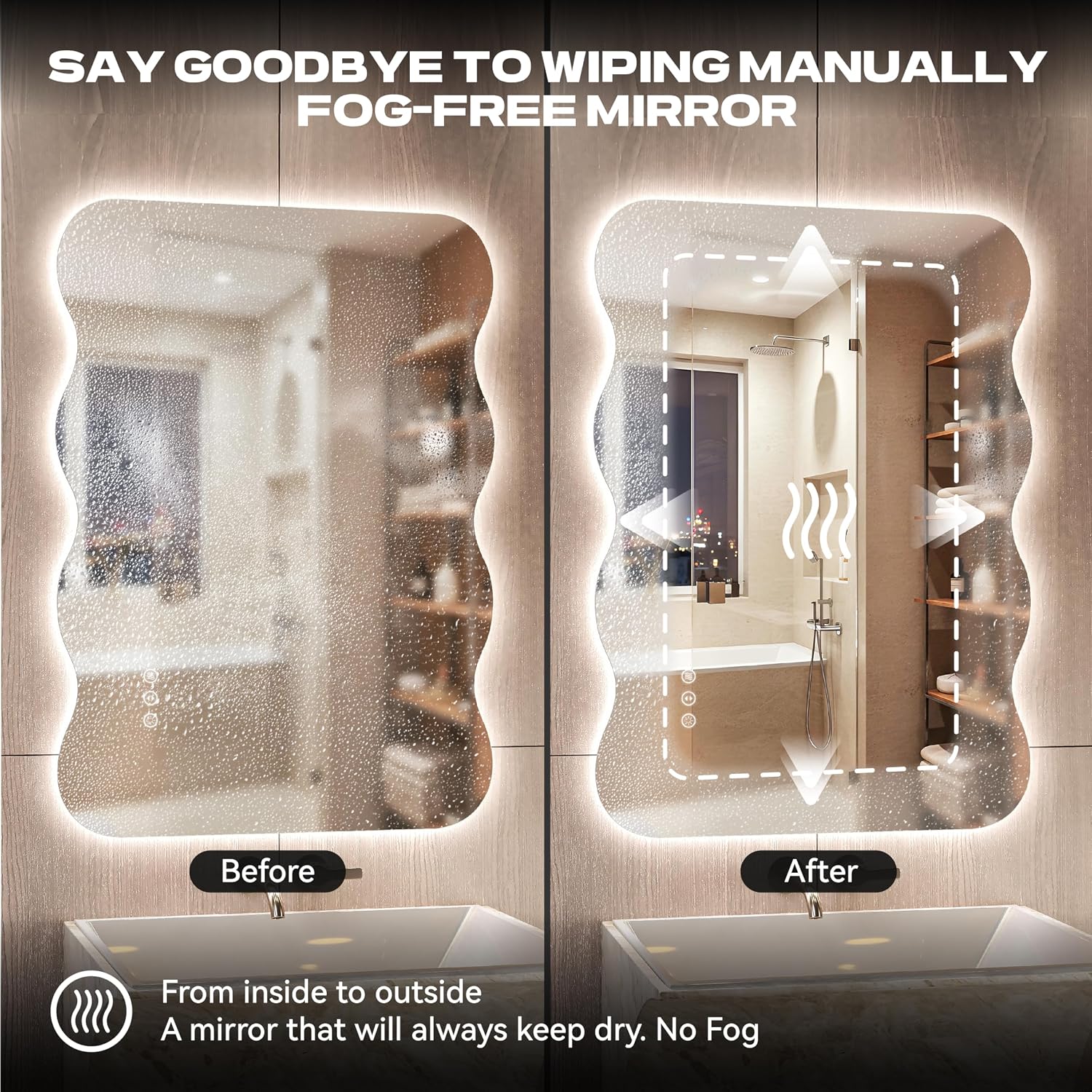 Hasipu Decorative Wall Mirror KM-QJ-WAVE