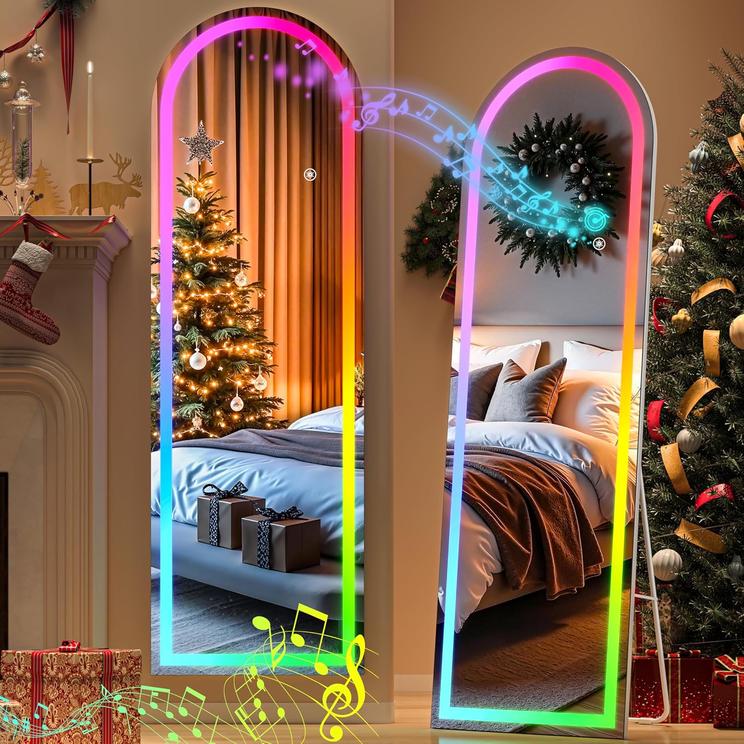 Hasipu LED Full Length Mirrors with Light and Bluetooth KM-RGB-LED