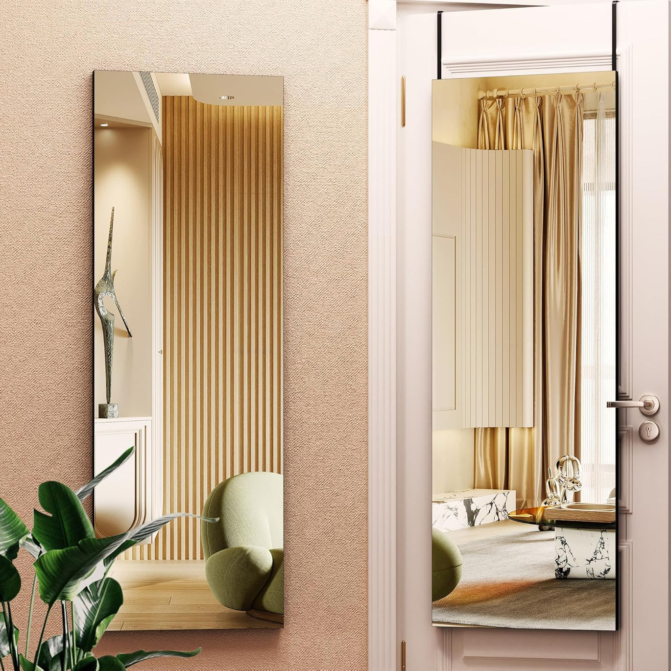 Hasipu 71" X 32" Full Length Mirror With Lights, White Frame
