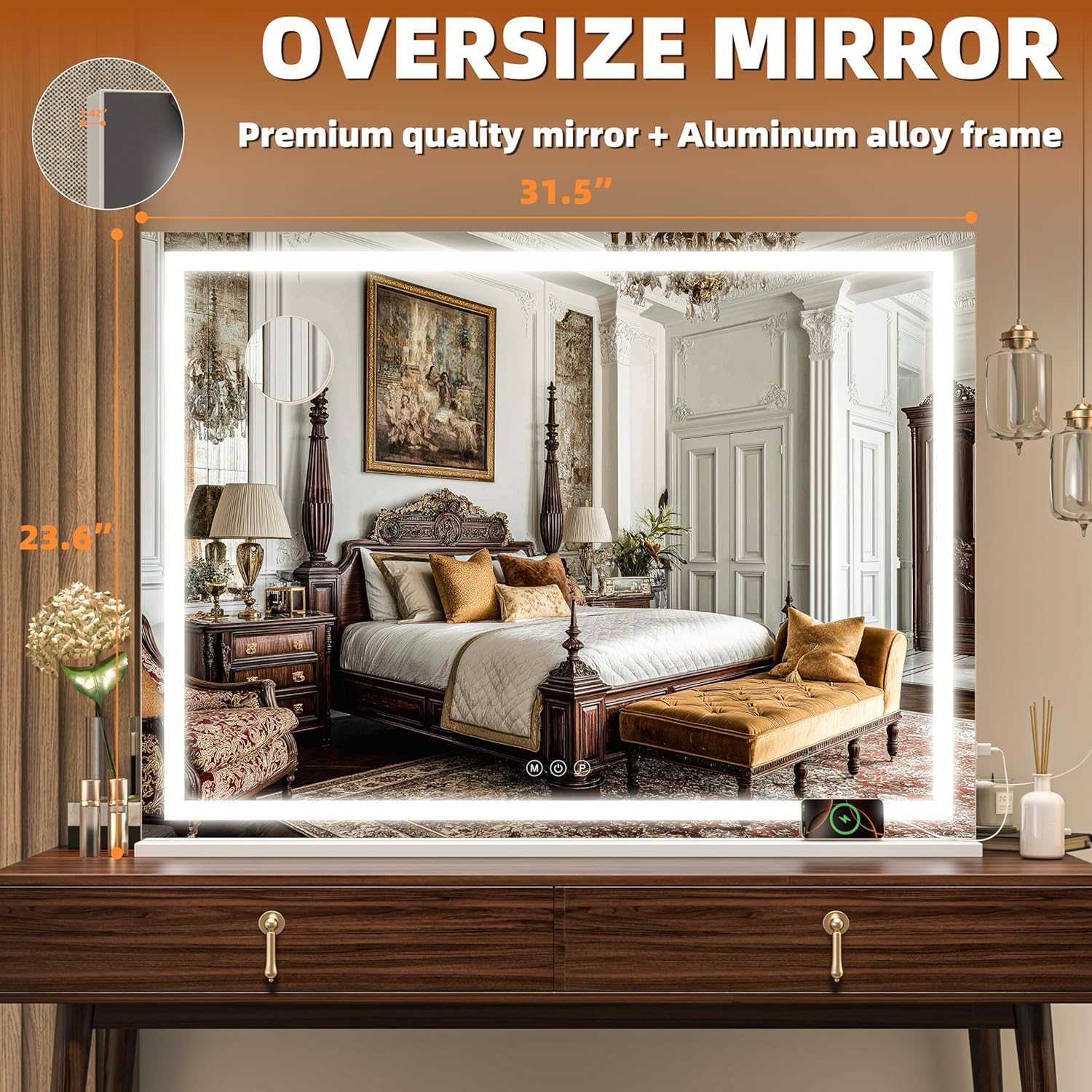 Hasipu LED Vanity Mirror with Lights, Makeup Mirror ZAWG9002S