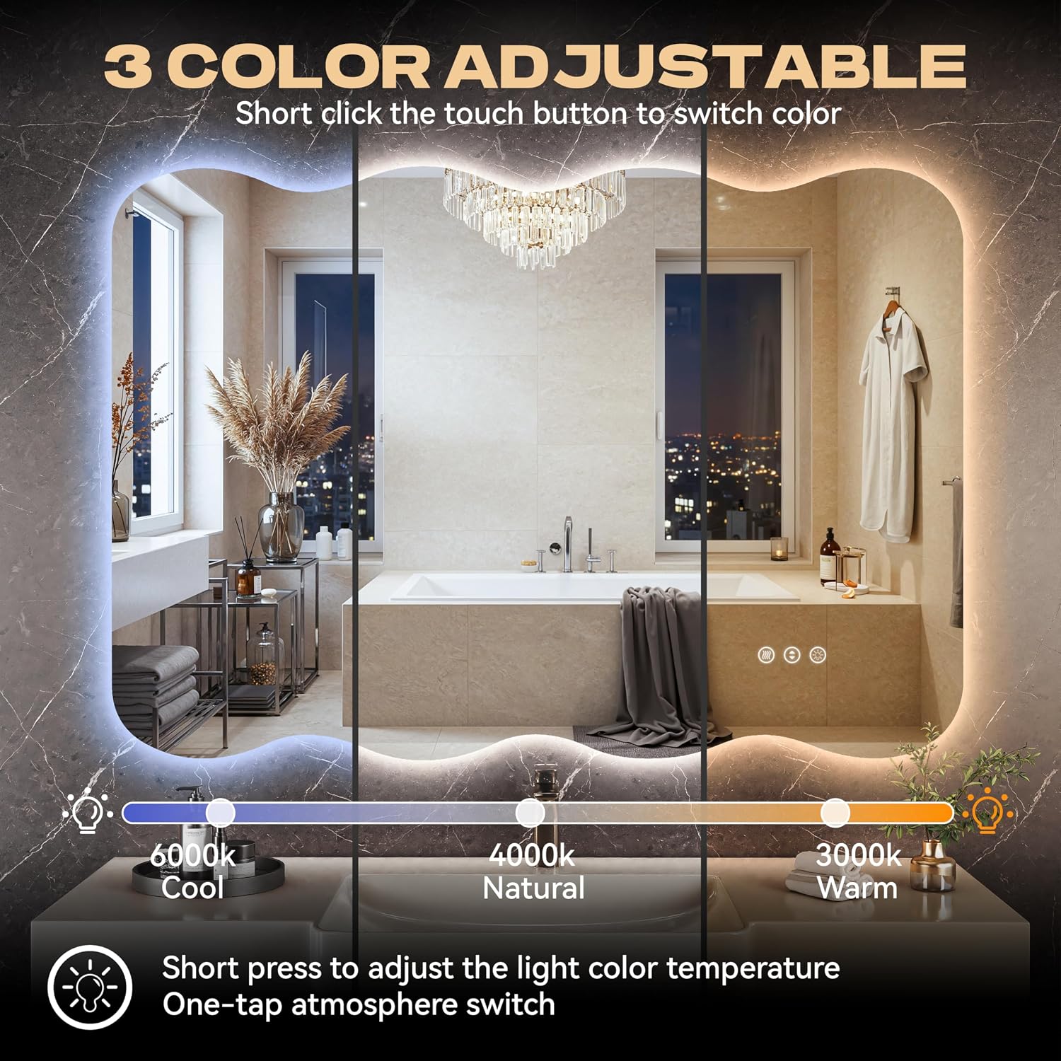 Hasipu Decorative Wall Mirror KM-QJ-WAVE