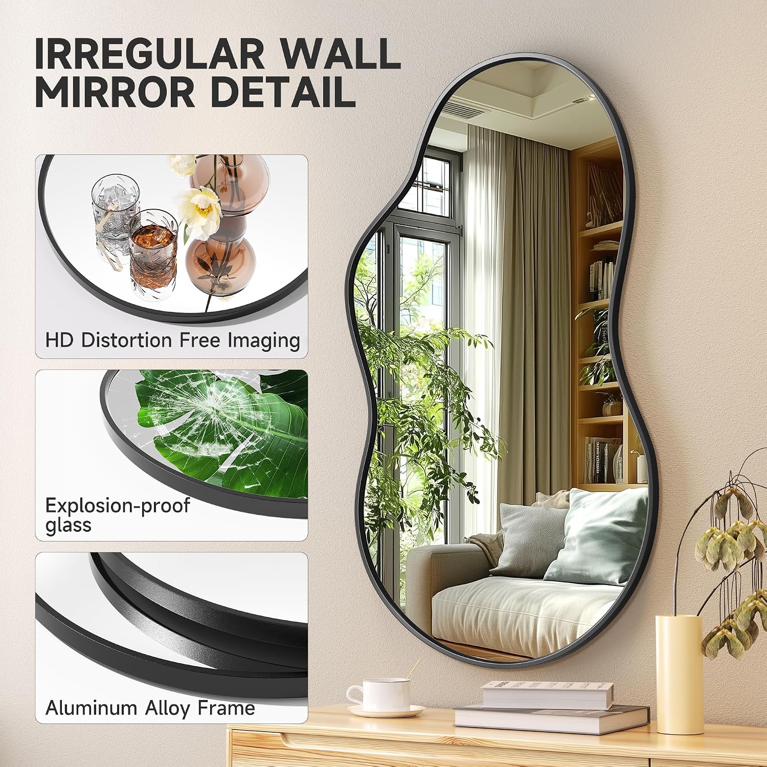 Hasipu Wall Asymmetrical Irregular Mirror KM-BGZ6090