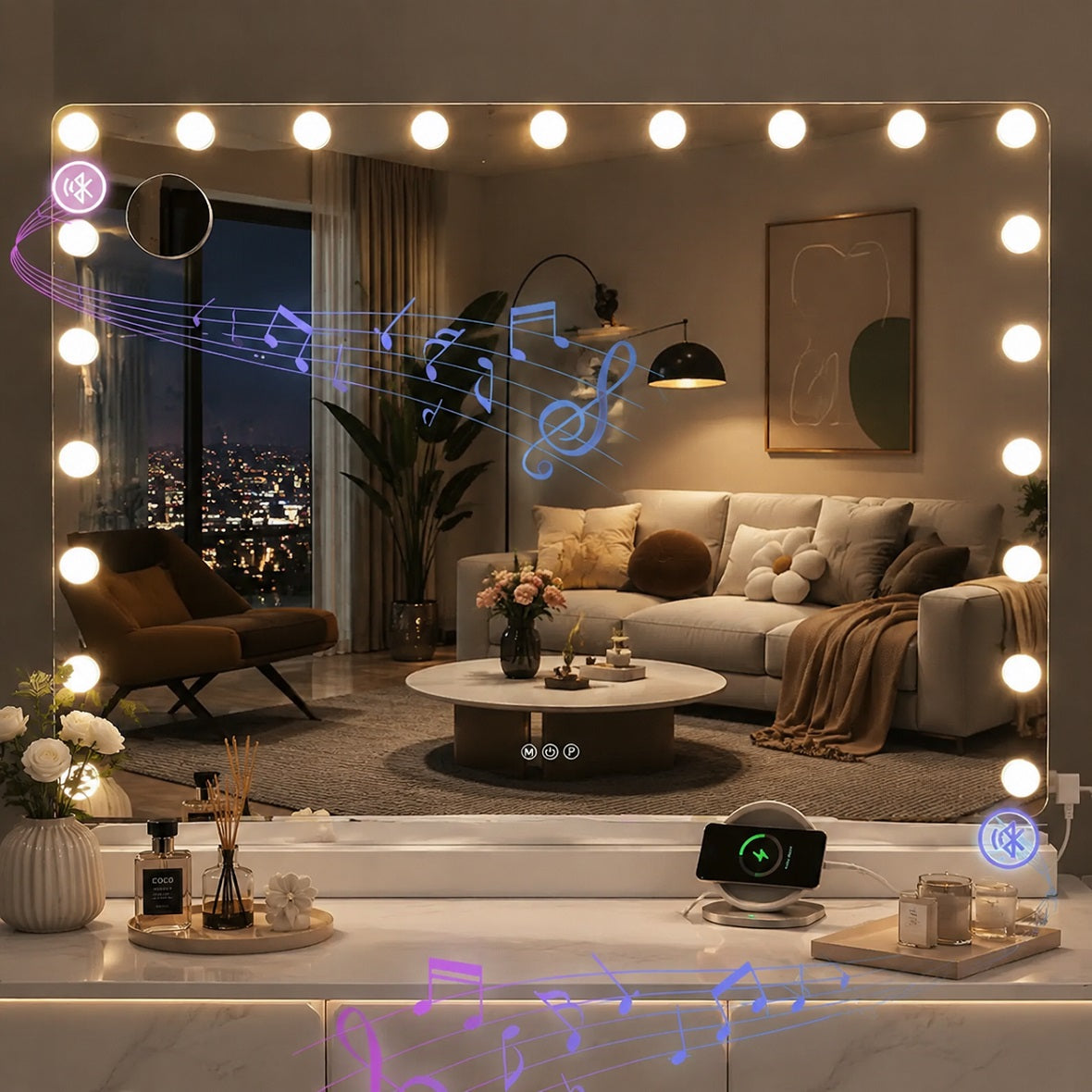 Hasipu Vanity Makeup Hollywood Mirror with 21 Dimmable Bulbs HA-KM-HLW1
