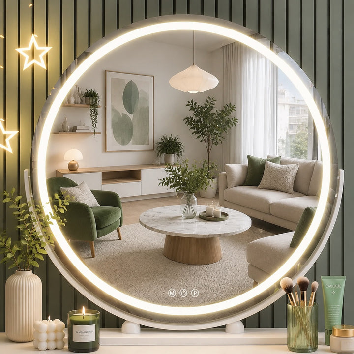 Hasipu Round Vanity Mirror with Lights HZ012