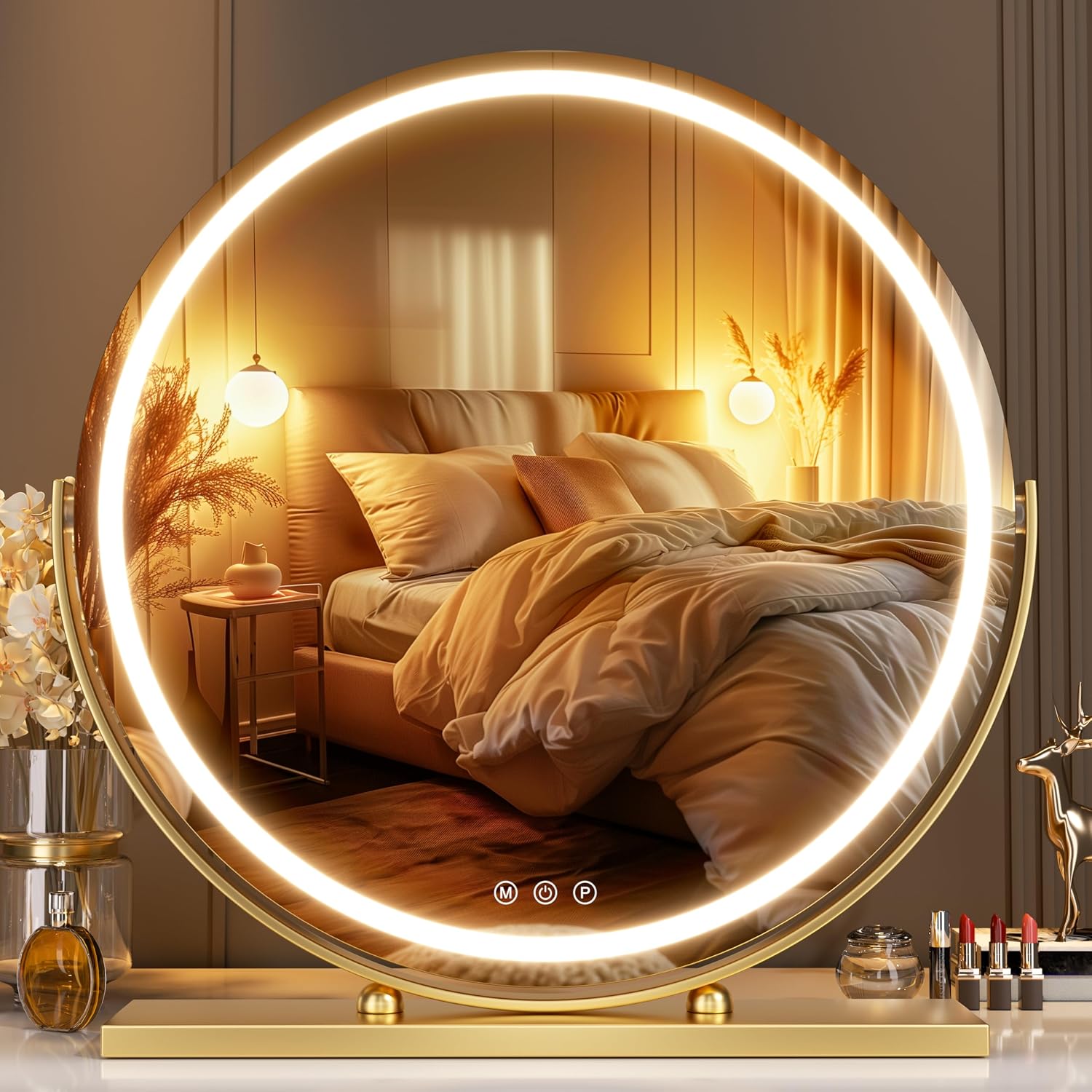 Hasipu Round Vanity Mirror with Lights HZ012