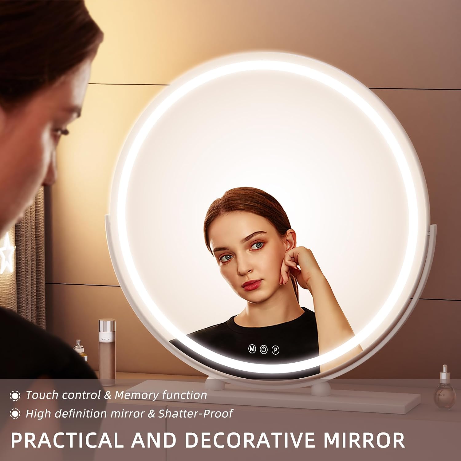 Hasipu Round Vanity Mirror with Lights HZ012