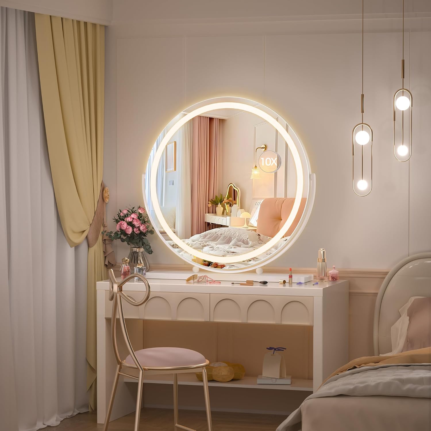 Hasipu Round Vanity Mirror with Lights HZ012