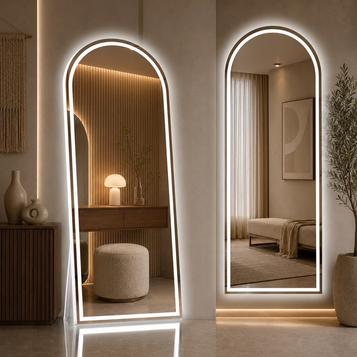 Hasipu Arched LED Full-Length Mirror with Aluminum Alloy Frame – KM-A