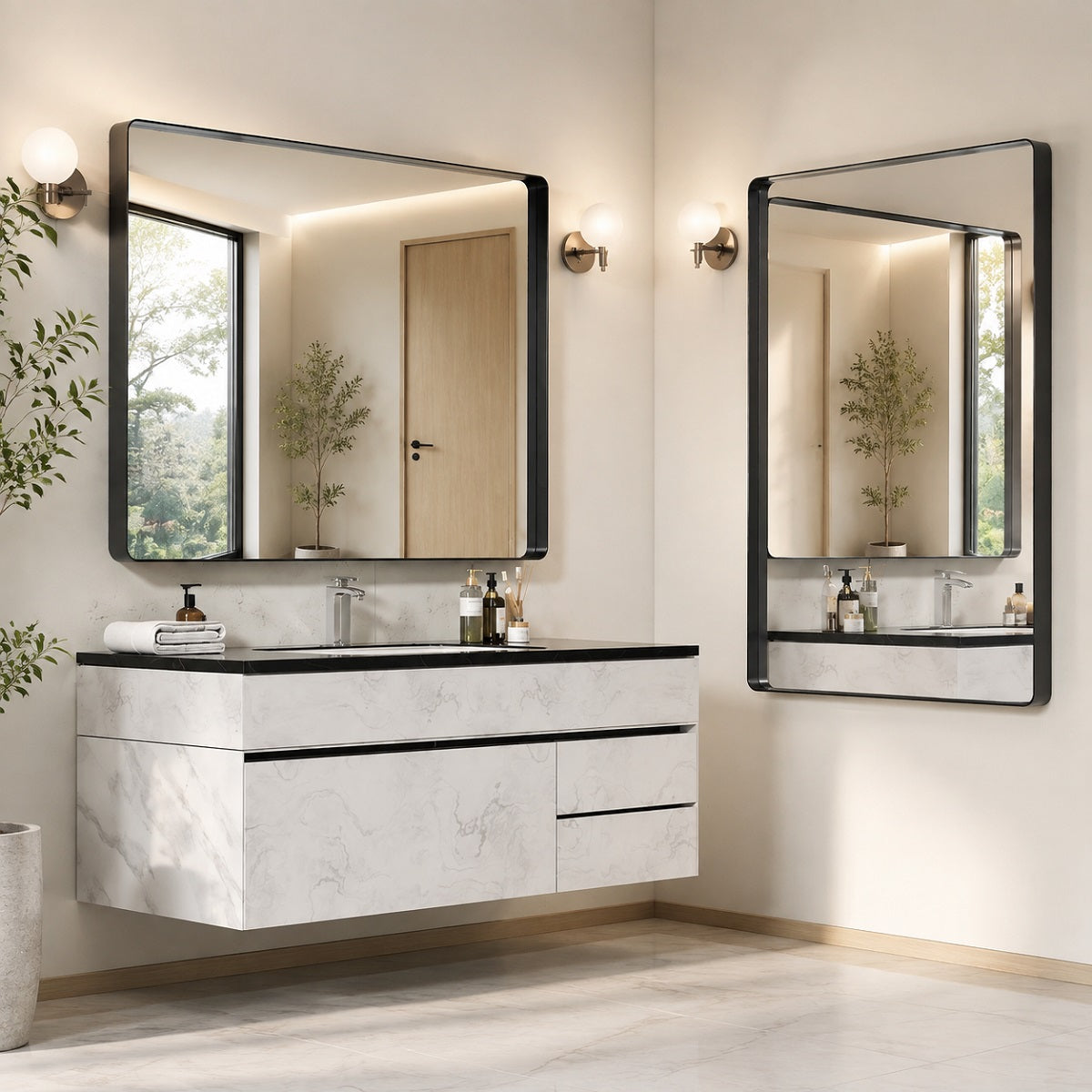 Hasipu Bathroom Mirror with a Metal Frame KM-AAR150100