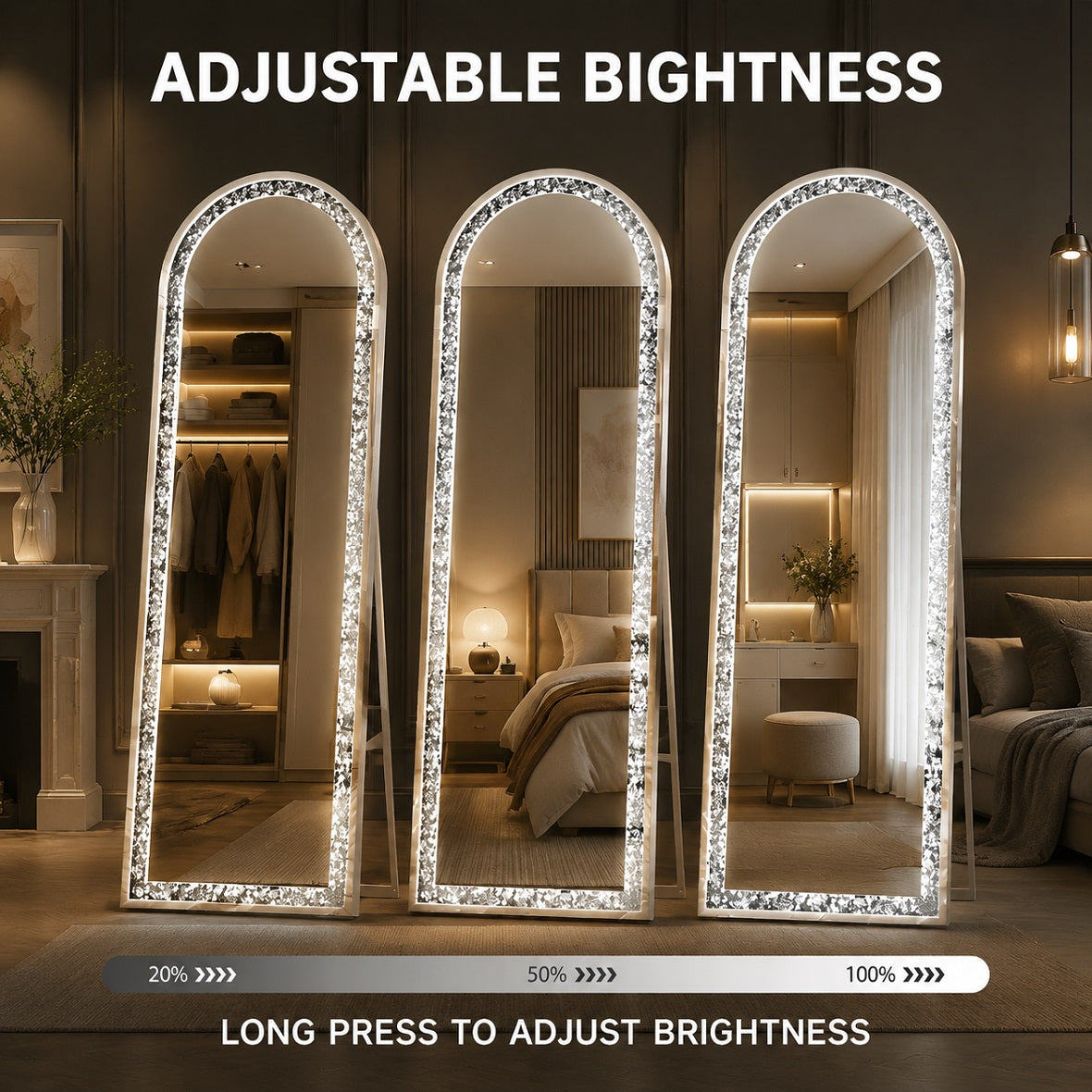 Hasipu LED Diamond Full-length Mirror KM-DIAC-FLB