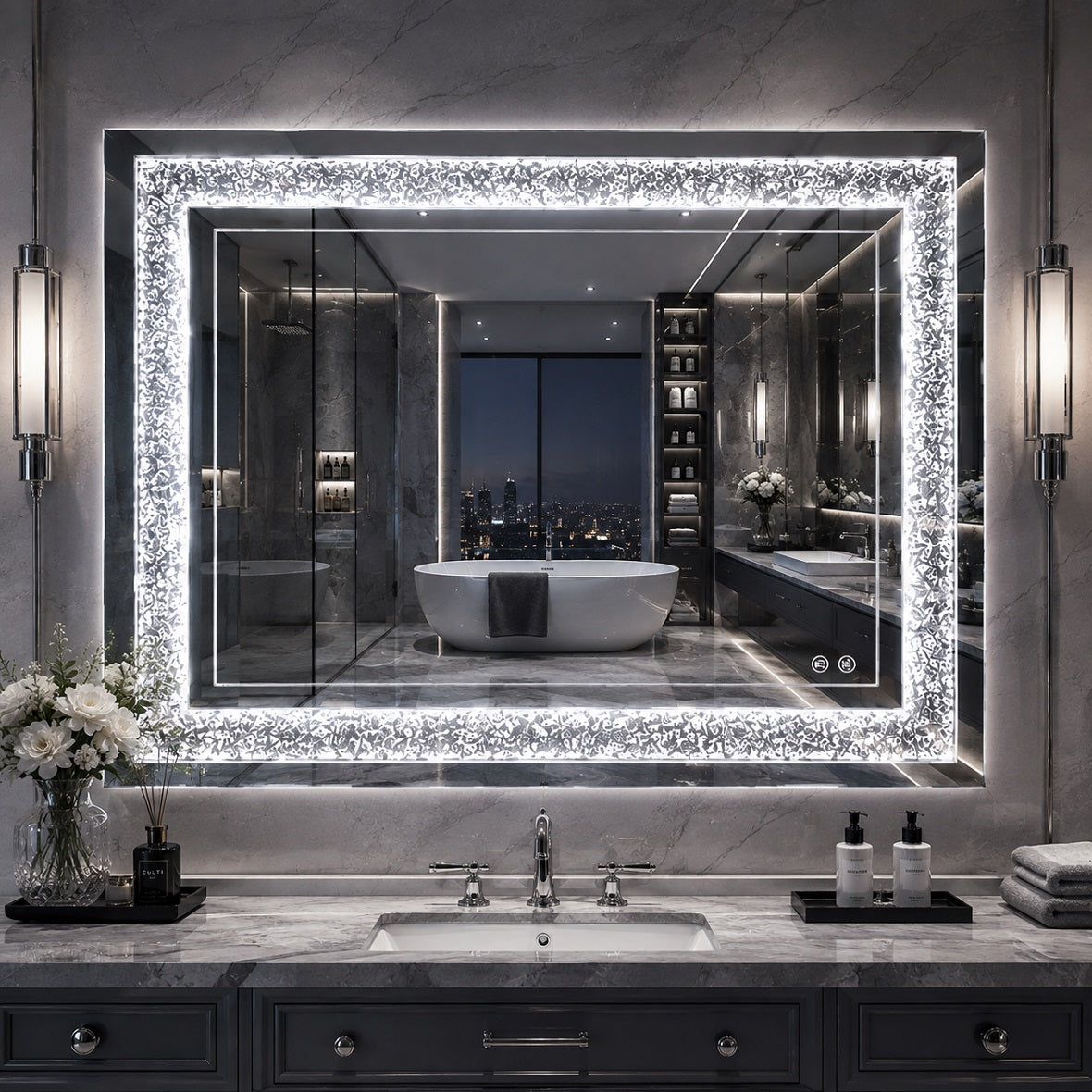 Hasipu LED Diamond Wall Mirror KM-DIAC-UL