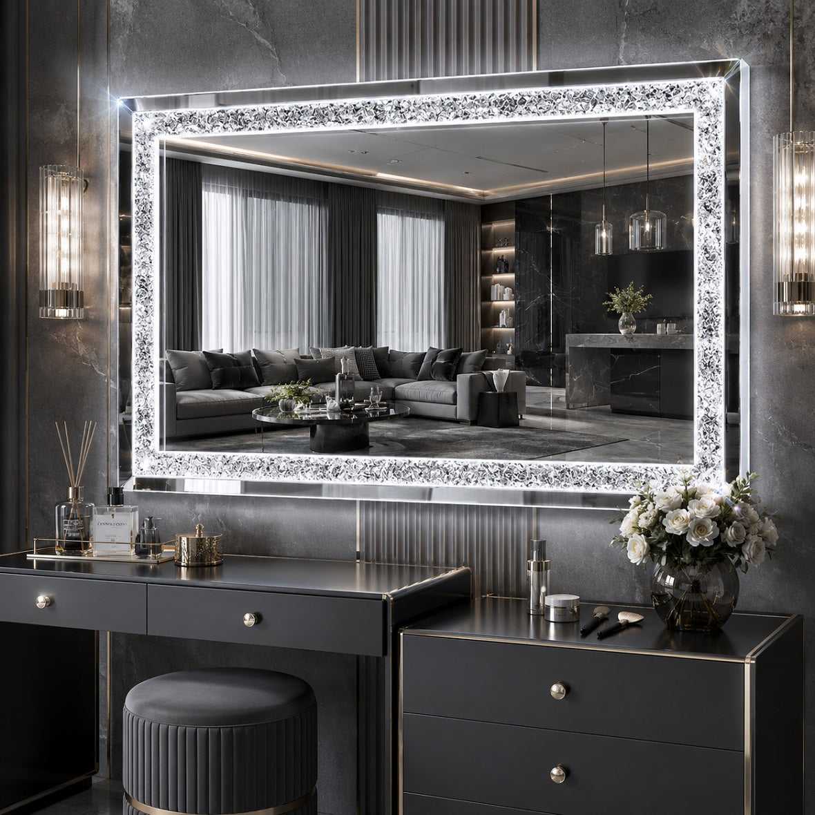 Hasipu LED Diamond Wall Mirror KM-DIAC-UL