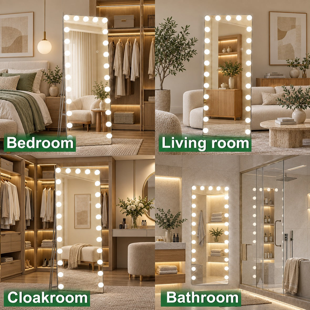 Hasipu Hollywood Full-Length Mirror with LED Lights KM-HLW2