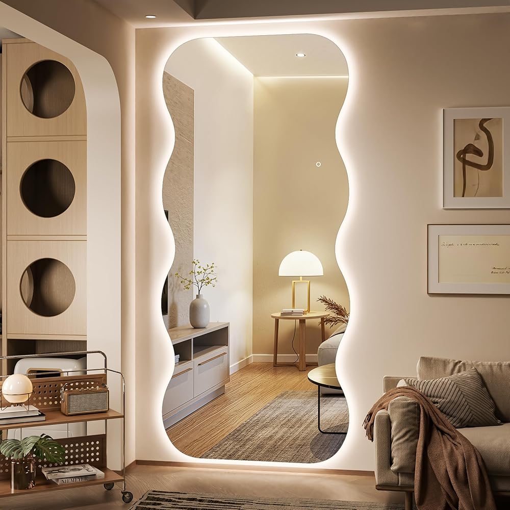 Hasipu Large Decorative Wall Mirror for Home Decor KM-QJ-WAVE