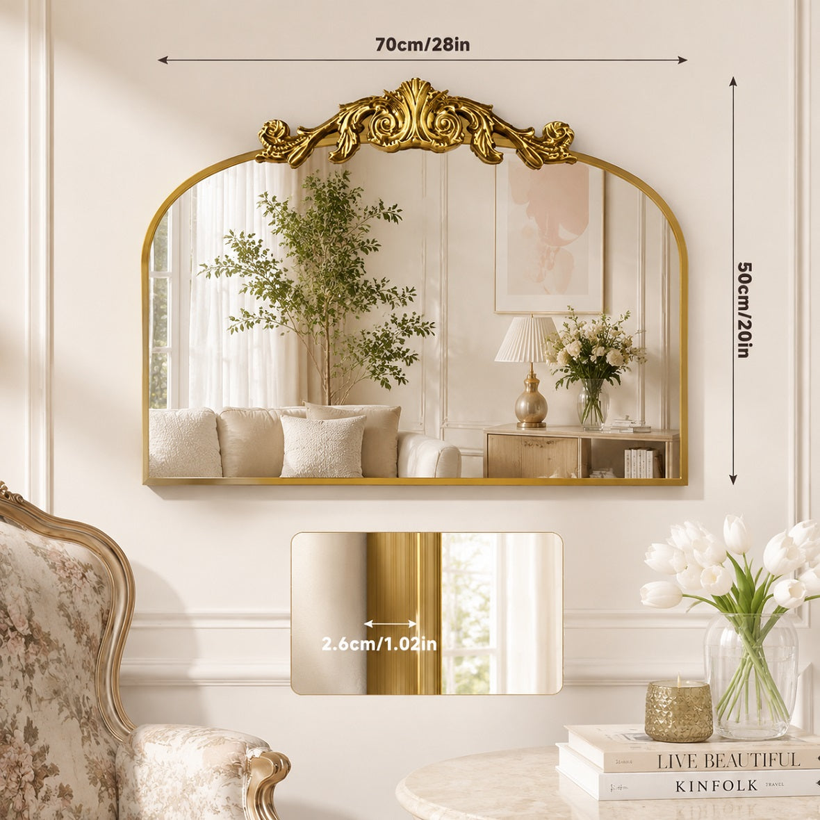 Hasipu Gold Vintage Decorative Mirror KM-LK