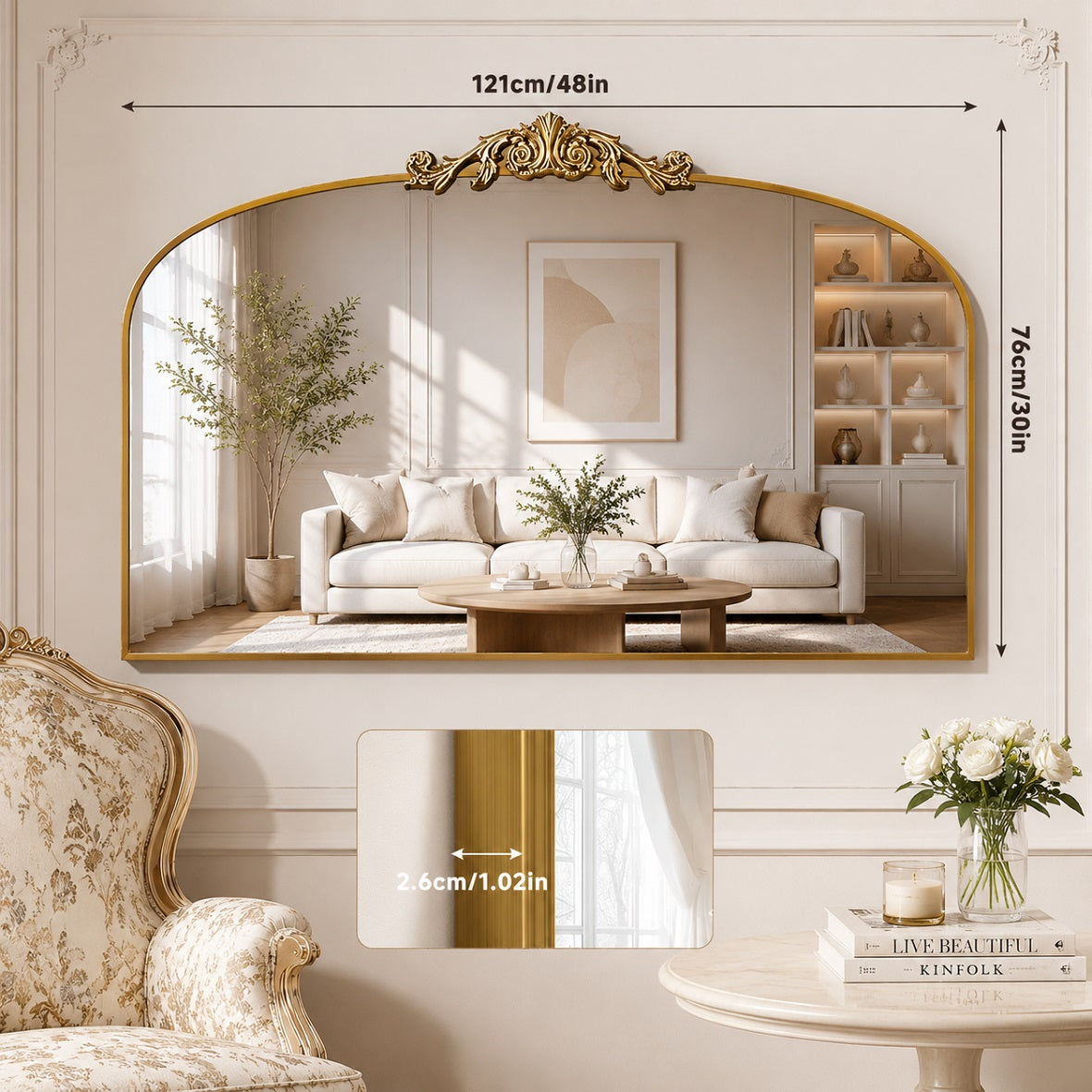 Hasipu Gold Vintage Decorative Mirror KM-LK