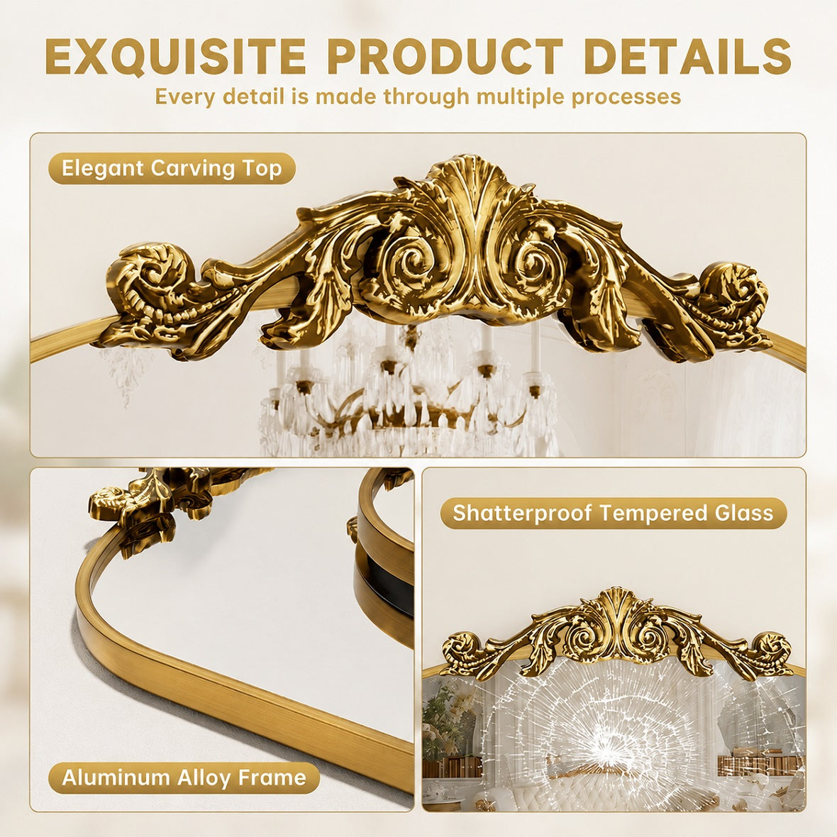 Hasipu Gold Vintage Decorative Mirror KM-LK