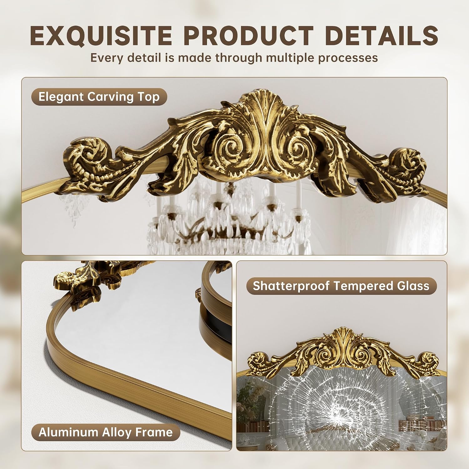 Hasipu Gold Vintage Decorative Mirror KM-LK