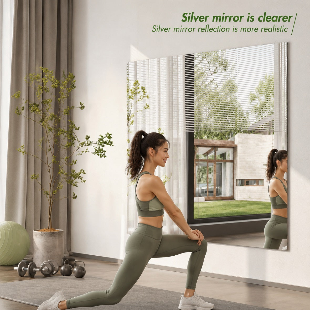 Hasipu Large Frameless Yoga Mirror KM-MIR-R