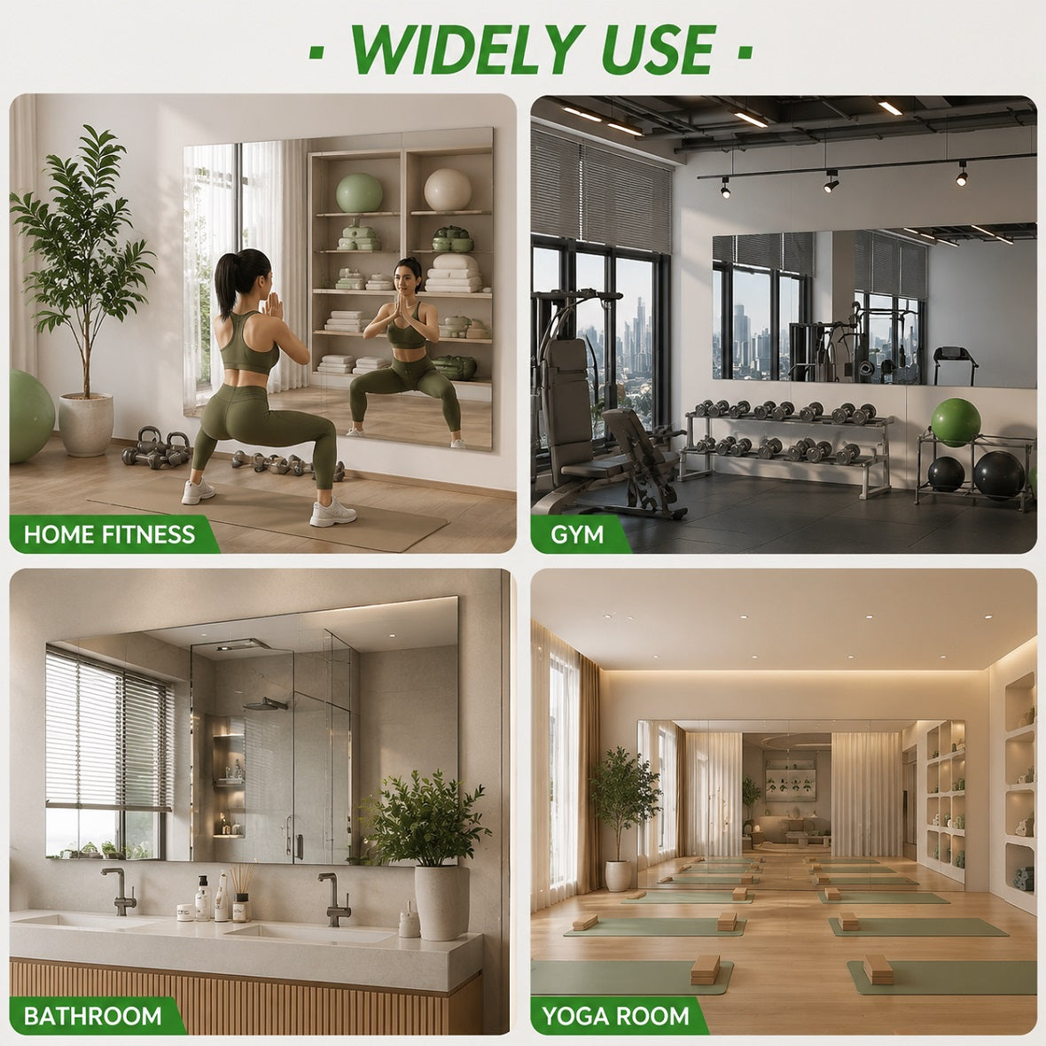 Hasipu Large Frameless Yoga Mirror KM-MIR-R