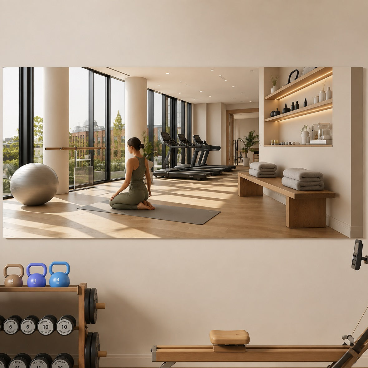 Hasipu Large Frameless Yoga Mirror KM-MIR-R