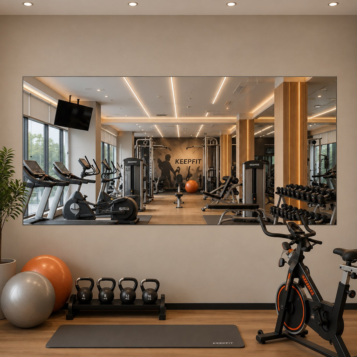 Hasipu Large Frameless Yoga Mirror KM-MIR-R