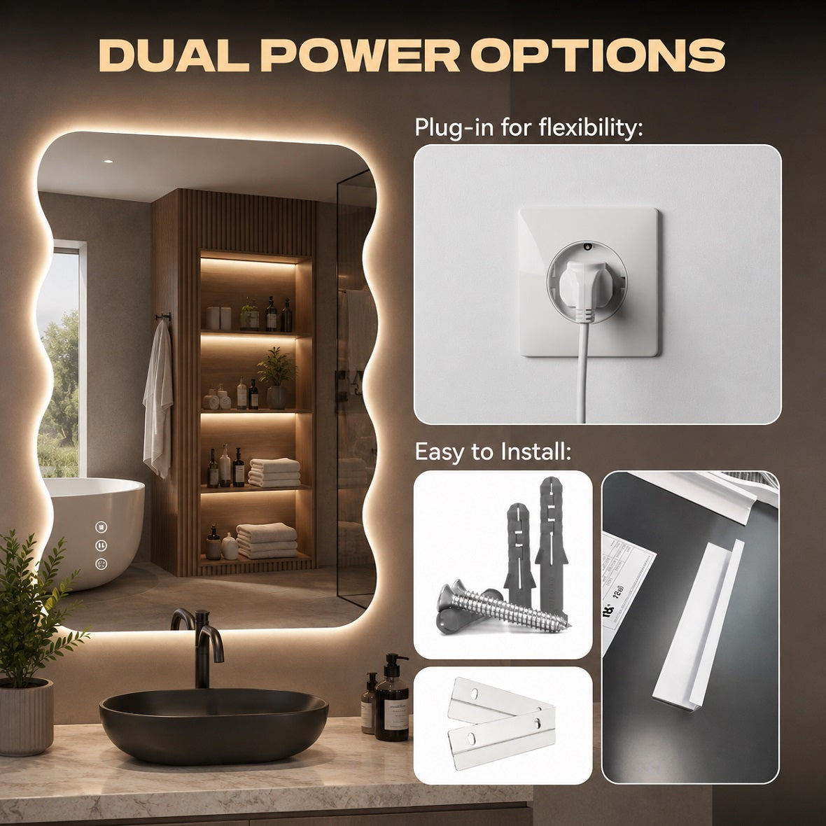 Hasipu Decorative Wall Mirror KM-QJ-WAVE