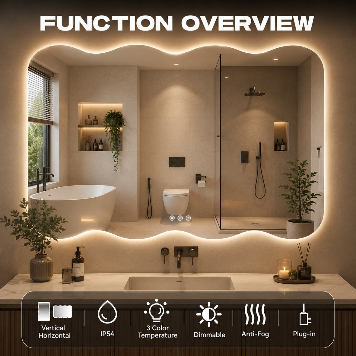 Hasipu Decorative Wall Mirror KM-QJ-WAVE
