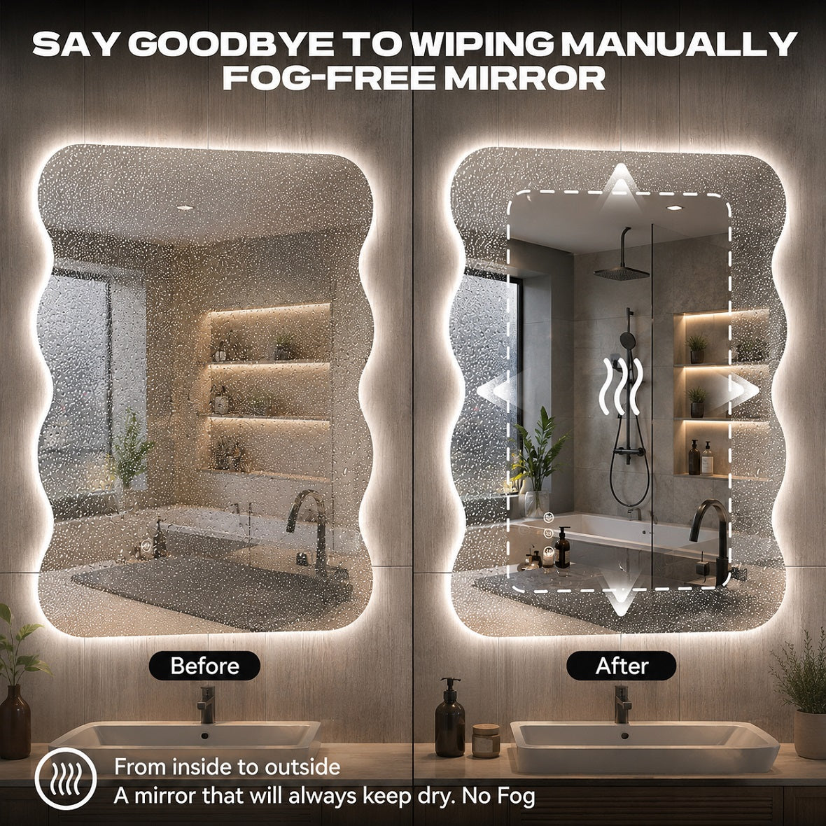 Hasipu Decorative Wall Mirror KM-QJ-WAVE