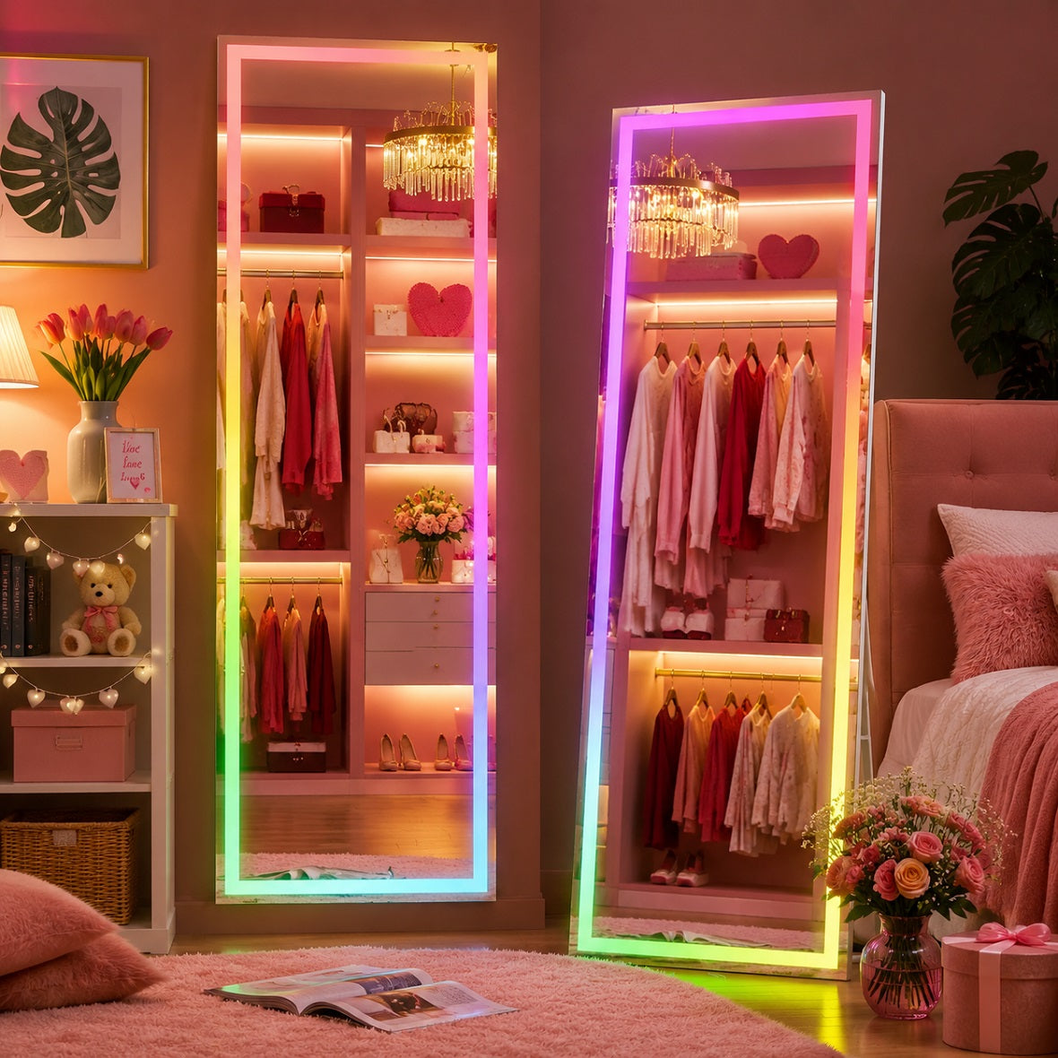 Hasipu LED Full Length Mirrors with Light and Bluetooth KM-RGB-LED